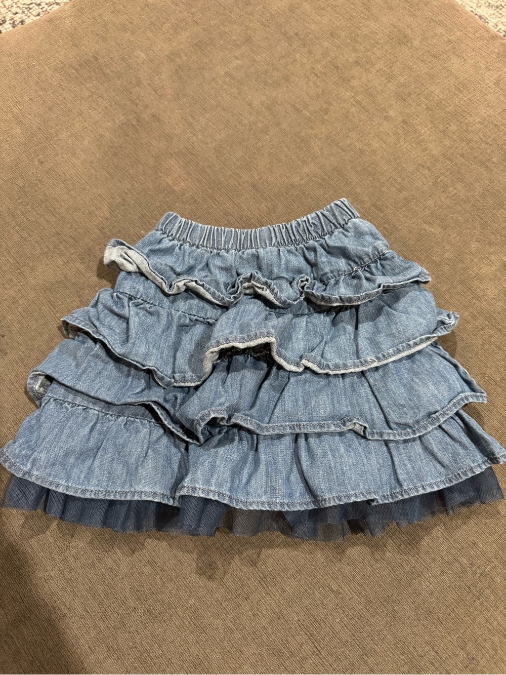 The Children's Place Light Blue Denim Ruffle Skort